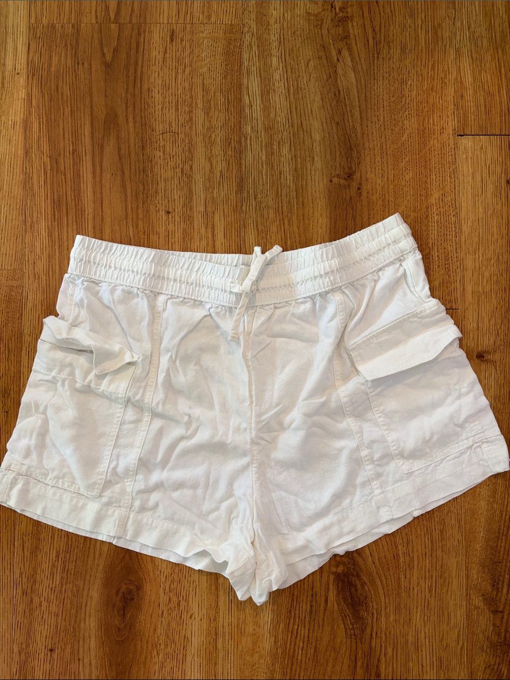 Free Assembly White Women's Utility Drawstring Shorts Size XL